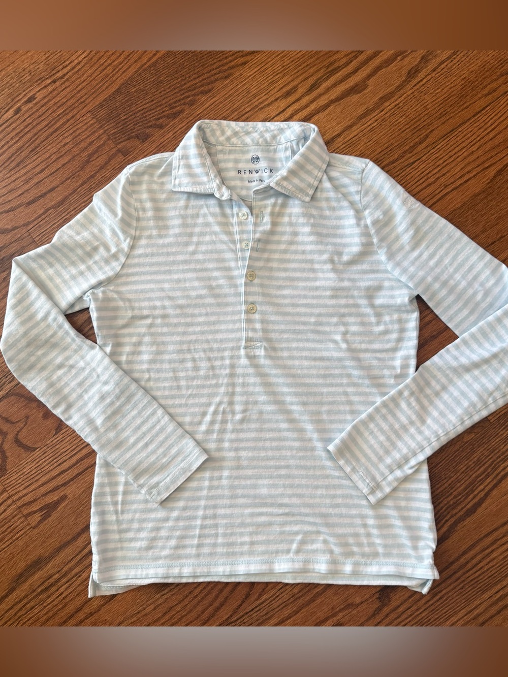 Renwick Striped Polo Shirt XS Blue White Pima Cotton Golf Preppy Athletic Top